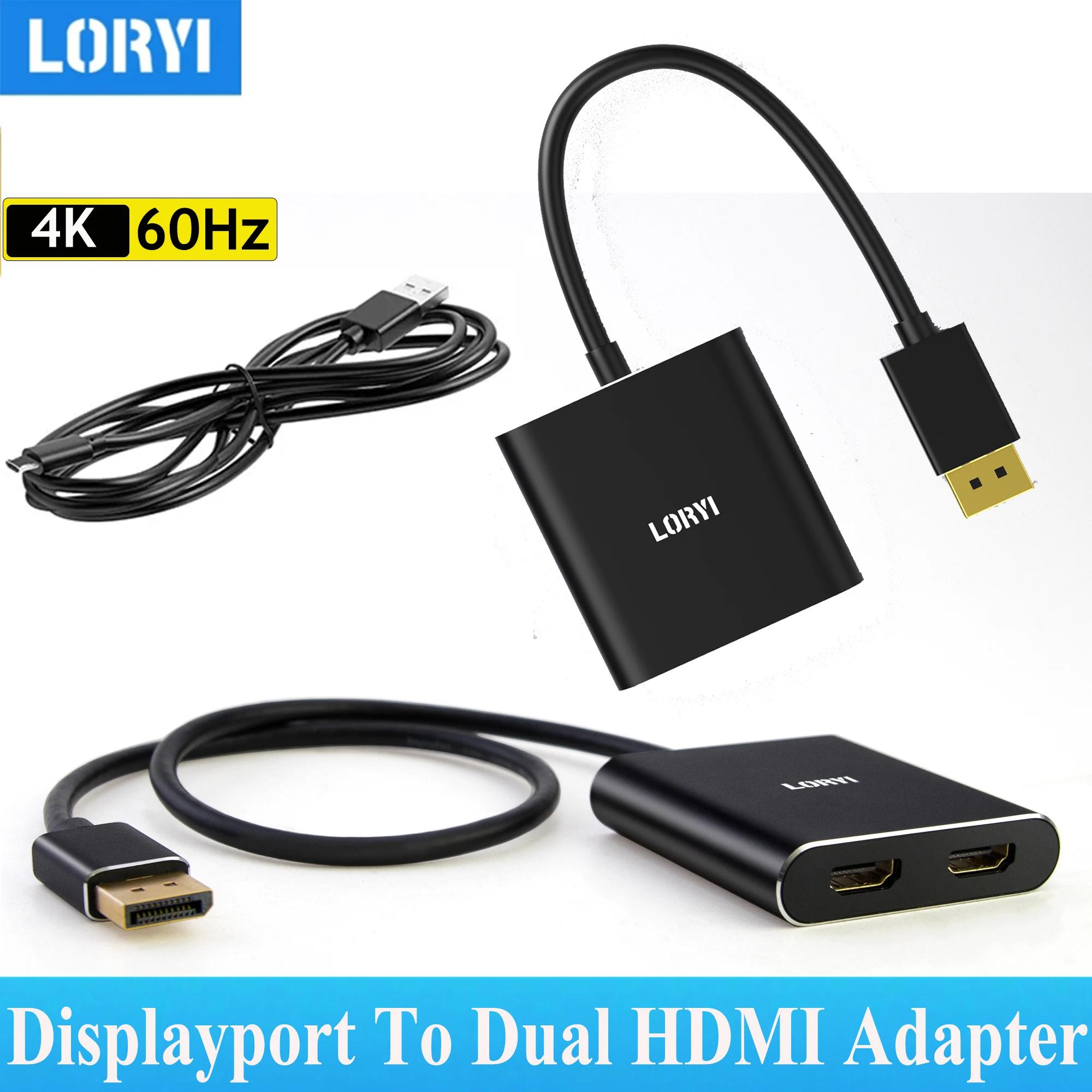 LORYI ÷ Ʈ- HDMI , DP-HDMI ø , DP 1.2-2 HDMI , PC  ŷ ̼ǿ, 4K 60Hz